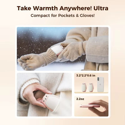 Rechargeable Pocket Hand Warmers with 3 Heat Levels Delicate Design for Daily Commutes Portable Hand Heating Attachment System